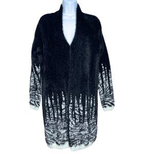 Mazel Eyelash Knit Long Cardigan Sweater One Size Super Soft Cozy Wool Blend